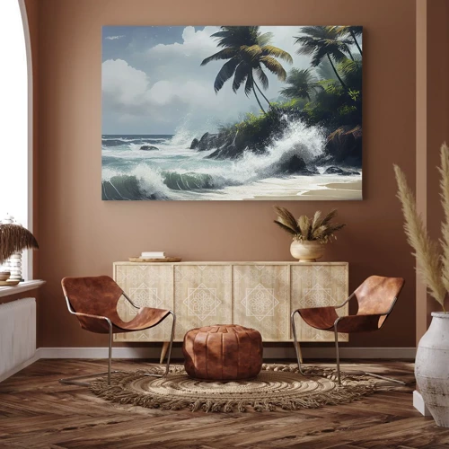 Schilderen op canvas - Op een tropische kust - 70x50 cm