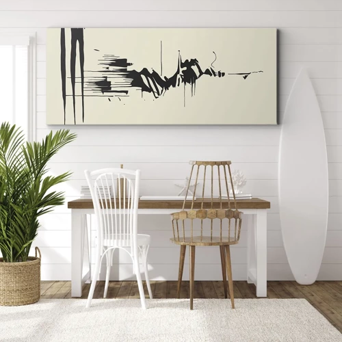 Schilderen op canvas - Overhaaste abstractie - 100x40 cm