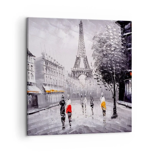 Schilderen op canvas - Parijs wandeling - 50x50 cm