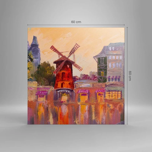 Schilderen op canvas - Parijse iconen – Moulin Rouge - 60x60 cm