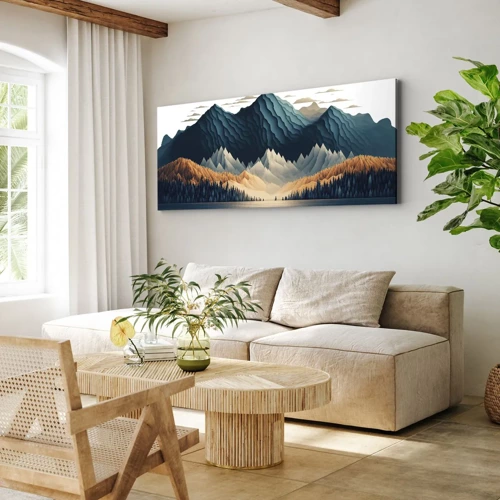 Schilderen op canvas - Perfect berglandschap - 100x40 cm