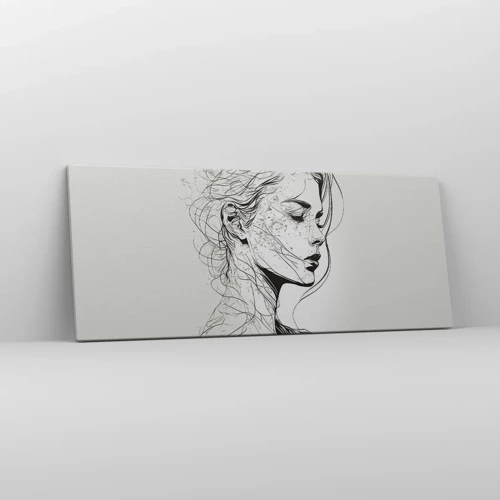 Schilderen op canvas - Portret in gedachten - 100x40 cm