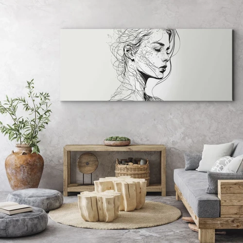 Schilderen op canvas - Portret in gedachten - 100x40 cm