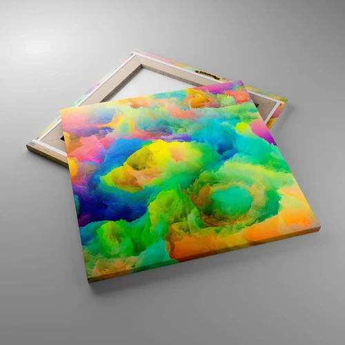 Schilderen op canvas - Regenboog dons - 50x50 cm
