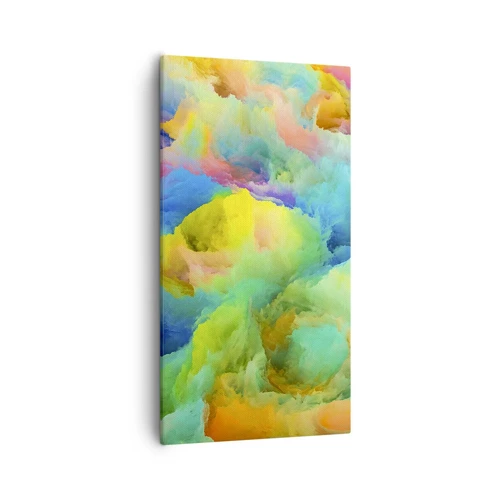 Schilderen op canvas - Regenboog dons - 55x100 cm