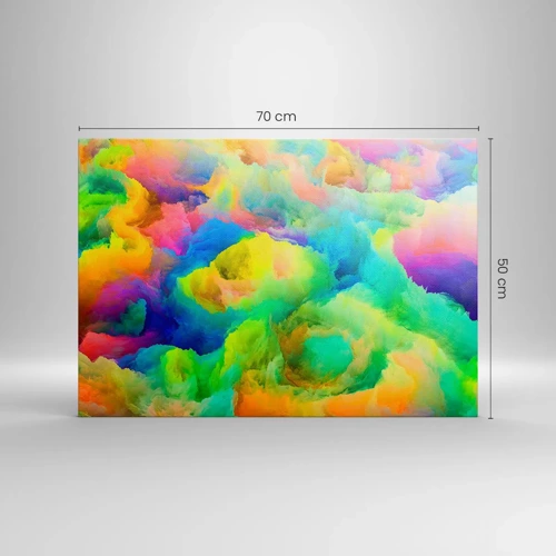 Schilderen op canvas - Regenboog dons - 70x50 cm