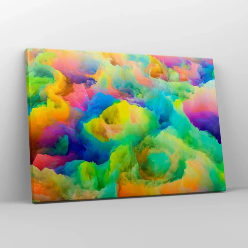 Schilderen op canvas - Regenboog dons - 70x50 cm