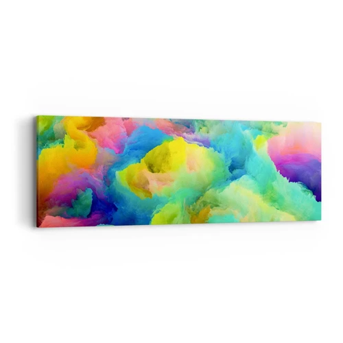 Schilderen op canvas - Regenboog dons - 90x30 cm