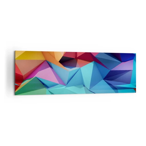 Schilderen op canvas - Regenboog origami - 160x50 cm
