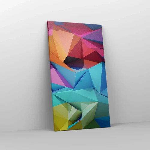 Schilderen op canvas - Regenboog origami - 45x80 cm