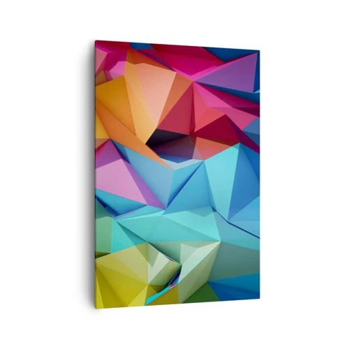 Schilderen op canvas - Regenboog origami - 70x100 cm