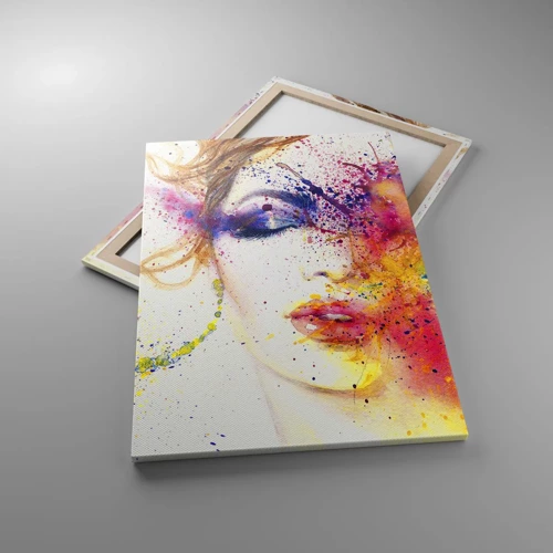 Schilderen op canvas - Regenboogduizeligheid - 70x100 cm