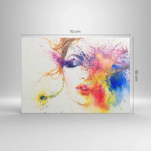 Schilderen op canvas - Regenboogduizeligheid - 70x50 cm