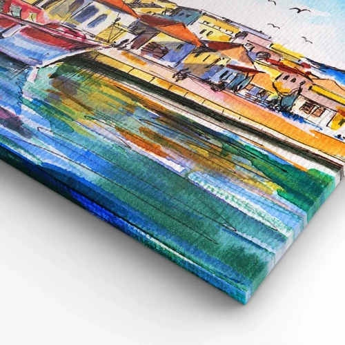 Schilderen op canvas - Regenboogmiddag - 140x50 cm