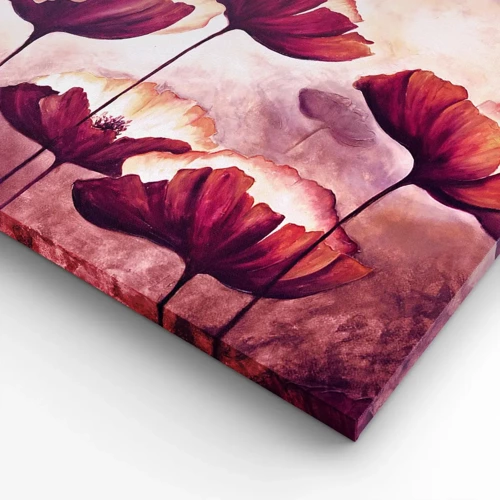 Schilderen op canvas - Rood en wit bloemblad - 120x50 cm