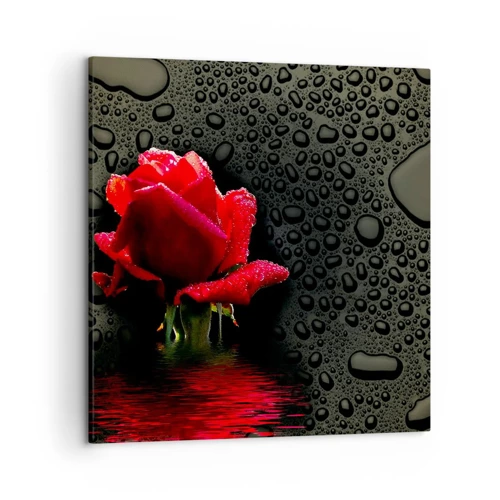 Schilderen op canvas - Rood en zwart - 50x50 cm