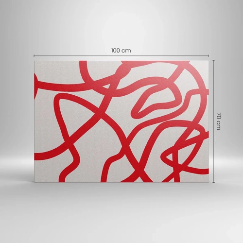 Schilderen op canvas - Rood op wit - 100x70 cm