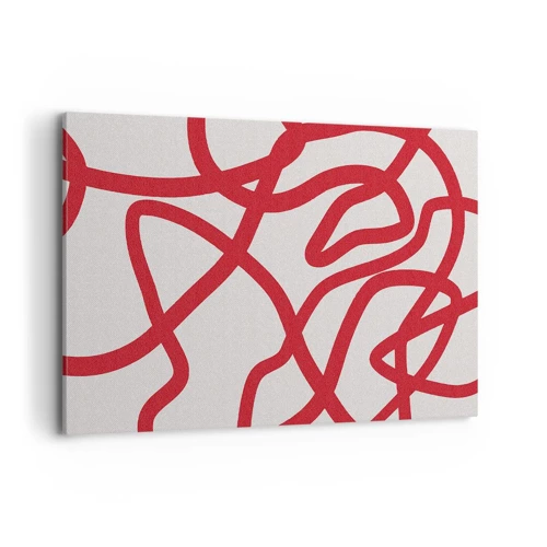 Schilderen op canvas - Rood op wit - 120x80 cm