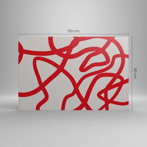 Schilderen op canvas - Rood op wit - 120x80 cm