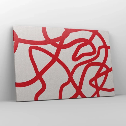 Schilderen op canvas - Rood op wit - 120x80 cm