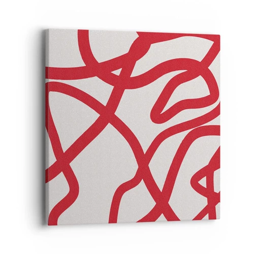 Schilderen op canvas - Rood op wit - 40x40 cm
