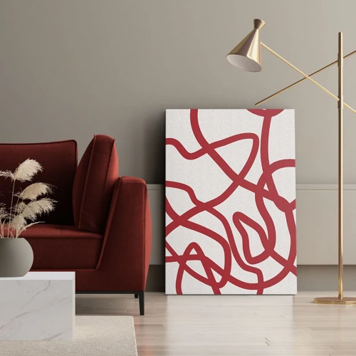 Schilderen op canvas - Rood op wit - 45x80 cm