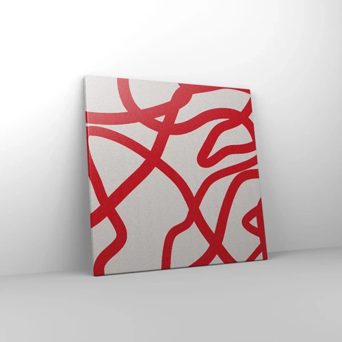 Schilderen op canvas - Rood op wit - 50x50 cm