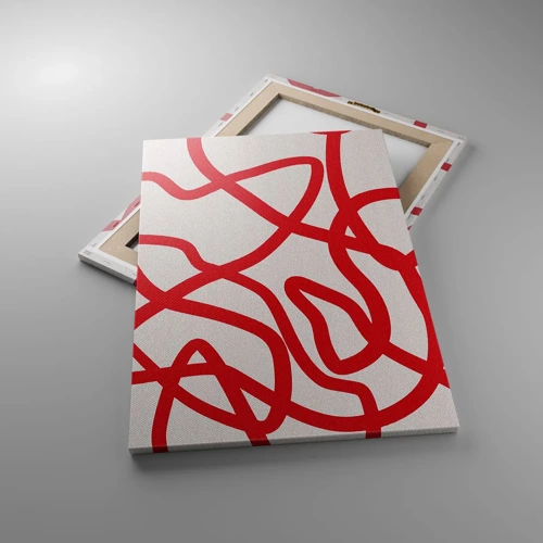Schilderen op canvas - Rood op wit - 50x70 cm