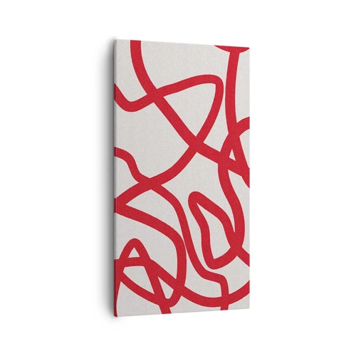 Schilderen op canvas - Rood op wit - 55x100 cm
