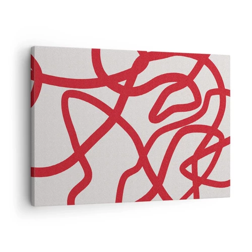 Schilderen op canvas - Rood op wit - 70x50 cm