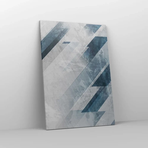 Schilderen op canvas - Ruimtelijke compositie - grijze beweging - 70x100 cm