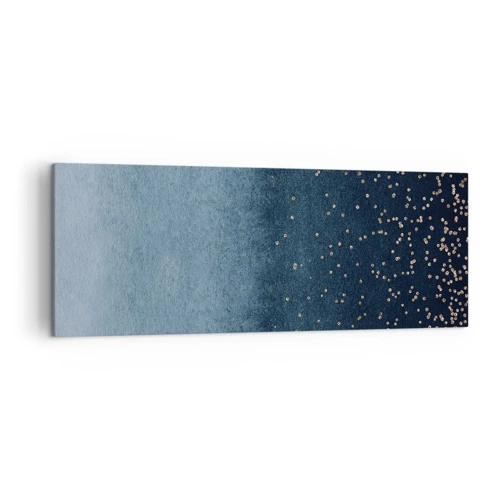 Schilderen op canvas - Samenstelling - blauwe fasen - 140x50 cm