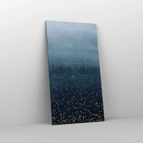 Schilderen op canvas - Samenstelling - blauwe fasen - 55x100 cm