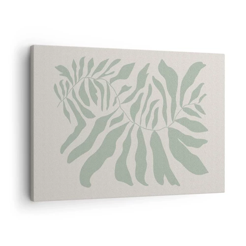 Schilderen op canvas - Smaragdgroene tak - 70x50 cm