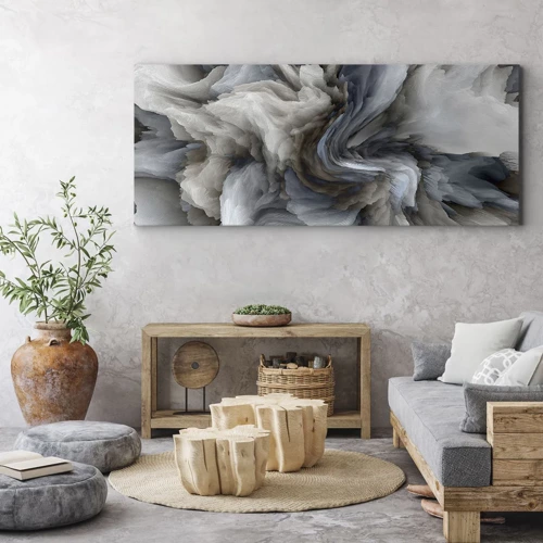 Schilderen op canvas - Steen en bloem - 100x40 cm