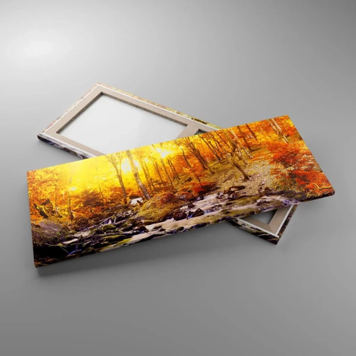 Schilderen op canvas - Stenen gezet in goud en platina - 100x40 cm