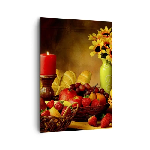 Schilderen op canvas - Stilleven met brood en fruit - 50x70 cm