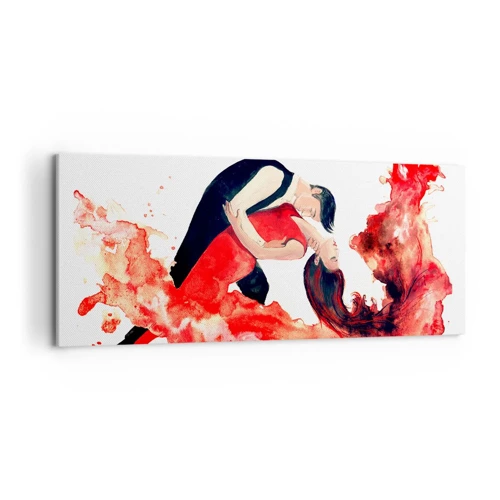 Schilderen op canvas - Tango - een sensuele golf - 120x50 cm