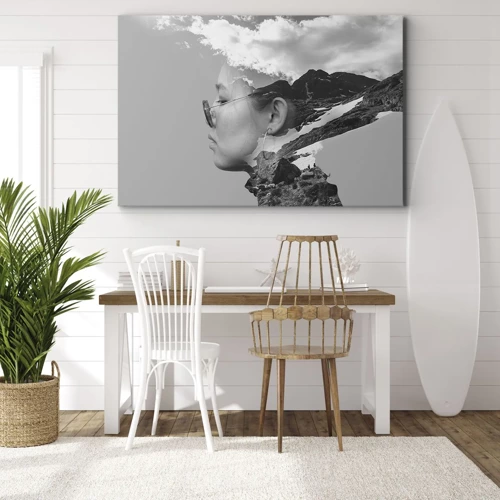 Schilderen op canvas - Top en bewolkt portret - 70x50 cm