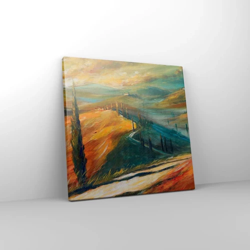 Schilderen op canvas - Toscaans landschap - 30x30 cm