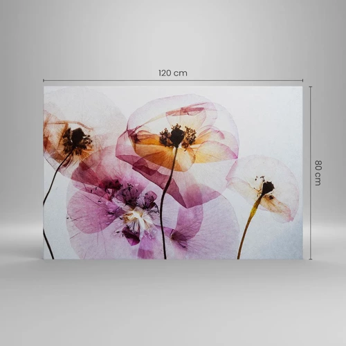 Schilderen op canvas - Transparante lichaamsbloemen - 120x80 cm