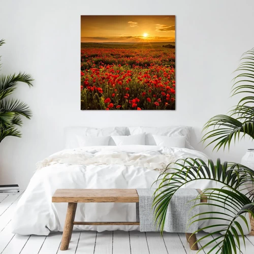 Schilderen op canvas - Tussen de golven van ruisende weiden, tussen de bloemen van de vloed - 60x60 cm