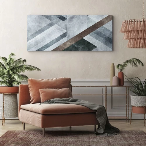 Schilderen op canvas - Verfijnde elegantie van geometrie - 100x40 cm