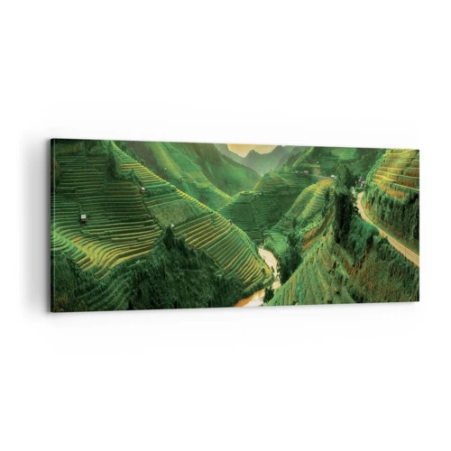 Schilderen op canvas - Vietnamese vallei - 100x40 cm