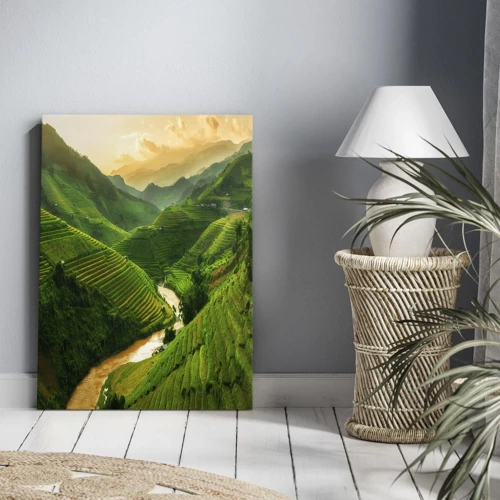 Schilderen op canvas - Vietnamese vallei - 45x80 cm