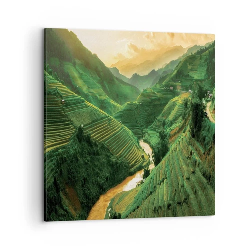 Schilderen op canvas - Vietnamese vallei - 50x50 cm