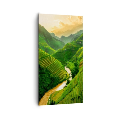 Schilderen op canvas - Vietnamese vallei - 65x120 cm