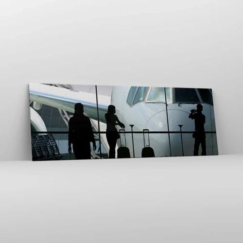 Schilderen op canvas - Vis a vis op de luchthaven - 140x50 cm