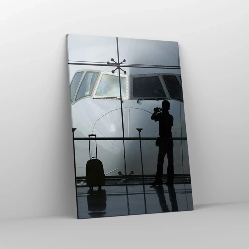 Schilderen op canvas - Vis a vis op de luchthaven - 70x100 cm