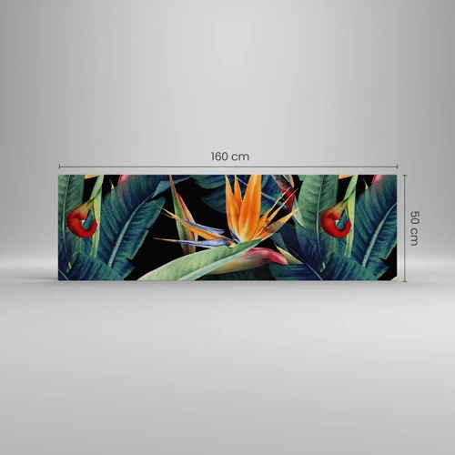 Schilderen op canvas - Vlammende bloemen van de tropen - 160x50 cm